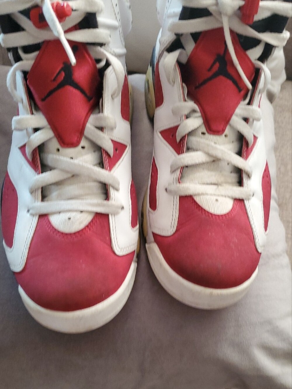Nike Air Jordan Carmine Retro OG   Midi Red White  Sneaker Size 10 - Picture 12 of 16
